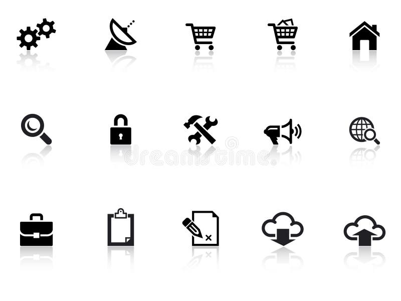 A set of 15 web icons. A set of 15 web icons