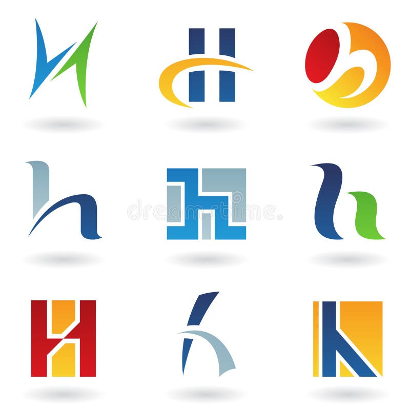 Ícones abstratos para a letra H