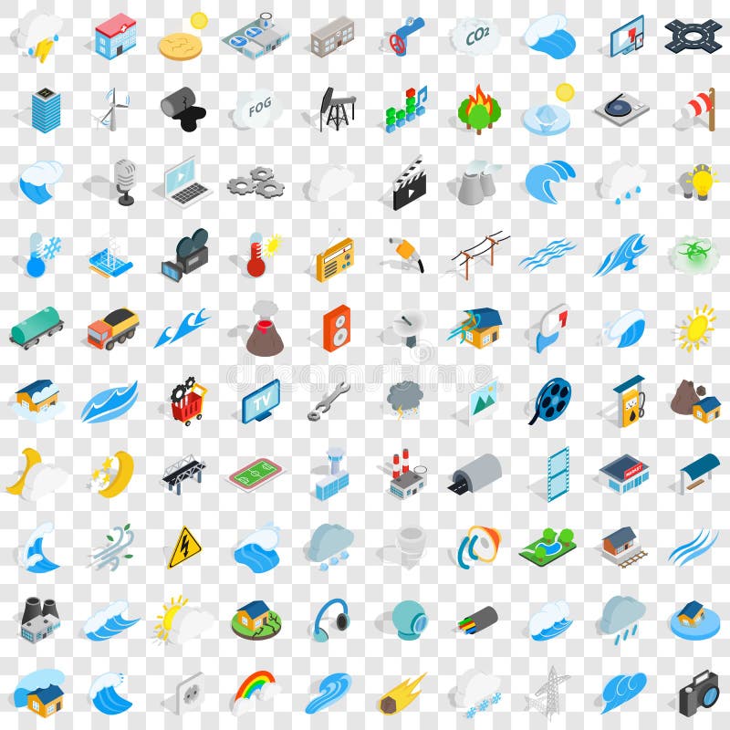 100 energy icons set in isometric 3d style for any design vector illustration. 100 energy icons set in isometric 3d style for any design vector illustration