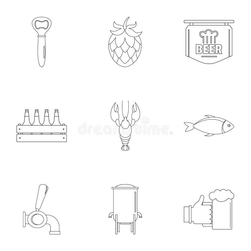 Ícones ajustados, estilo do fast food da rua do esboço ilustração do vetor Ícones ajustados, estilo do fast food da rua do esboço ilustração do vetor