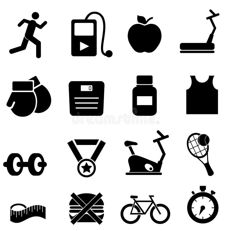 Fitness, health and diet icon set. Fitness, health and diet icon set