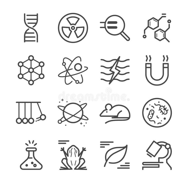 Ícones da ciência ilustração do vetor Ícones da ciência ilustração do vetor
