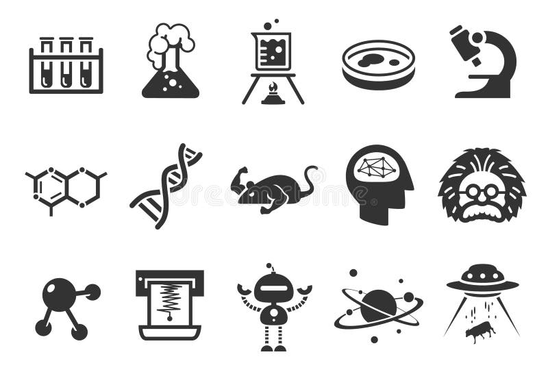 Ícones da ciência ilustração royalty free Ícones da ciência ilustração royalty free