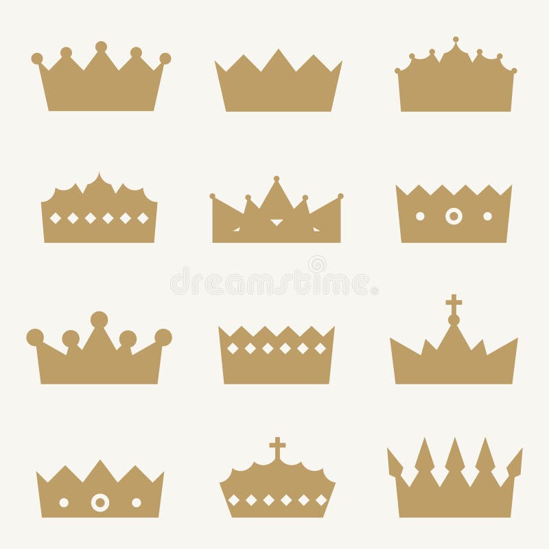 Ícones da coroa ilustração do vetor Ícones da coroa ilustração do vetor