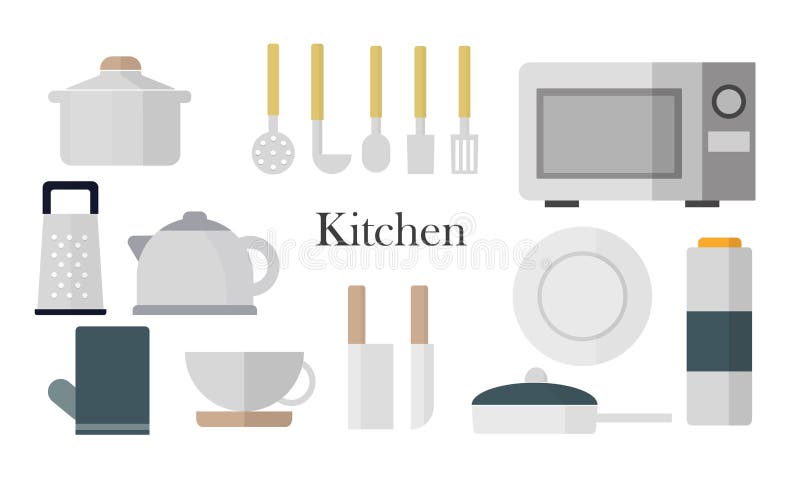 Ícones da cozinha ajustados ilustração stock Ícones da cozinha ajustados ilustração stock