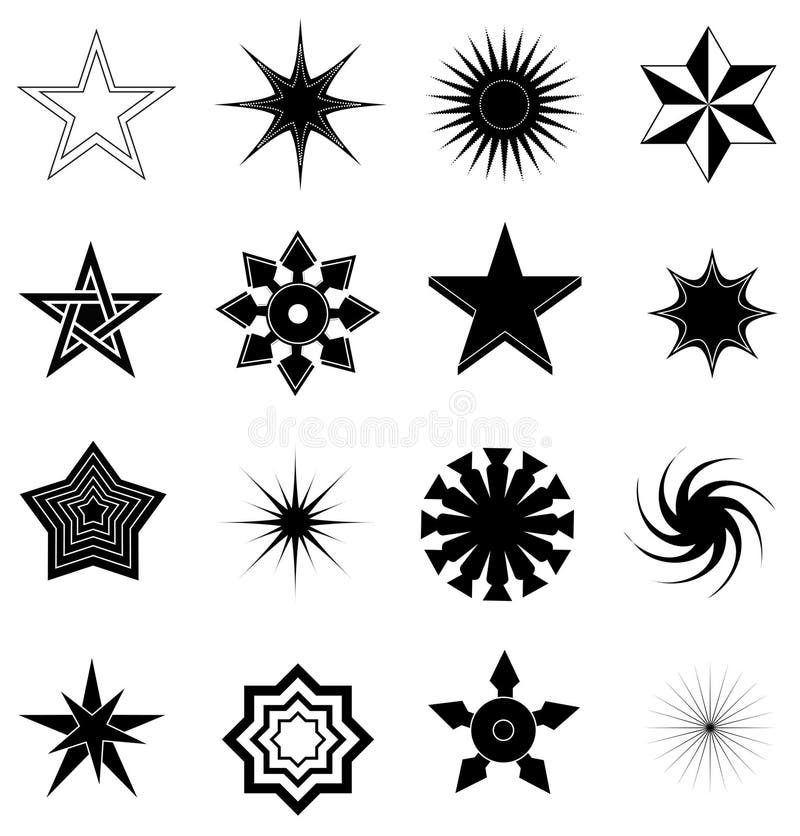 Ícones da estrela ajustados ilustração royalty free Ícones da estrela ajustados ilustração royalty free
