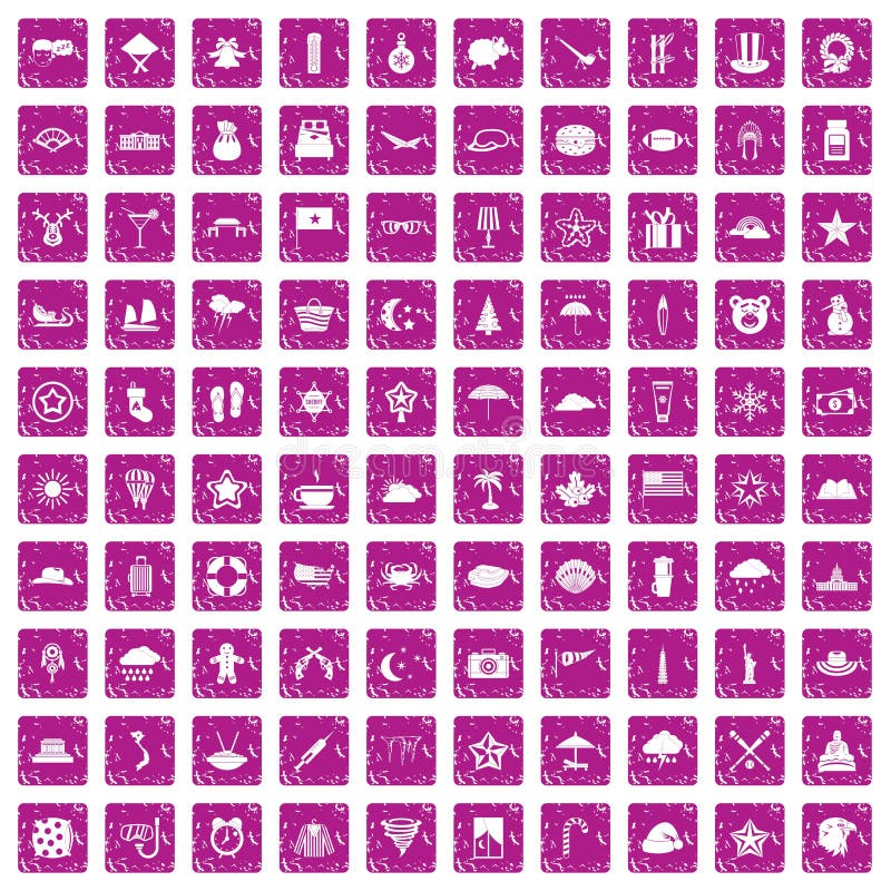 100 ícones da estrela ajustaram o rosa do grunge ilustração royalty free 100 ícones da estrela ajustaram o rosa do grunge ilustração royalty free