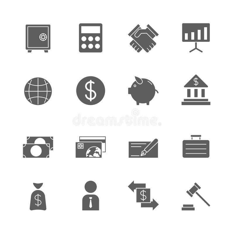 Finance icons set on white background. Finance icons set on white background