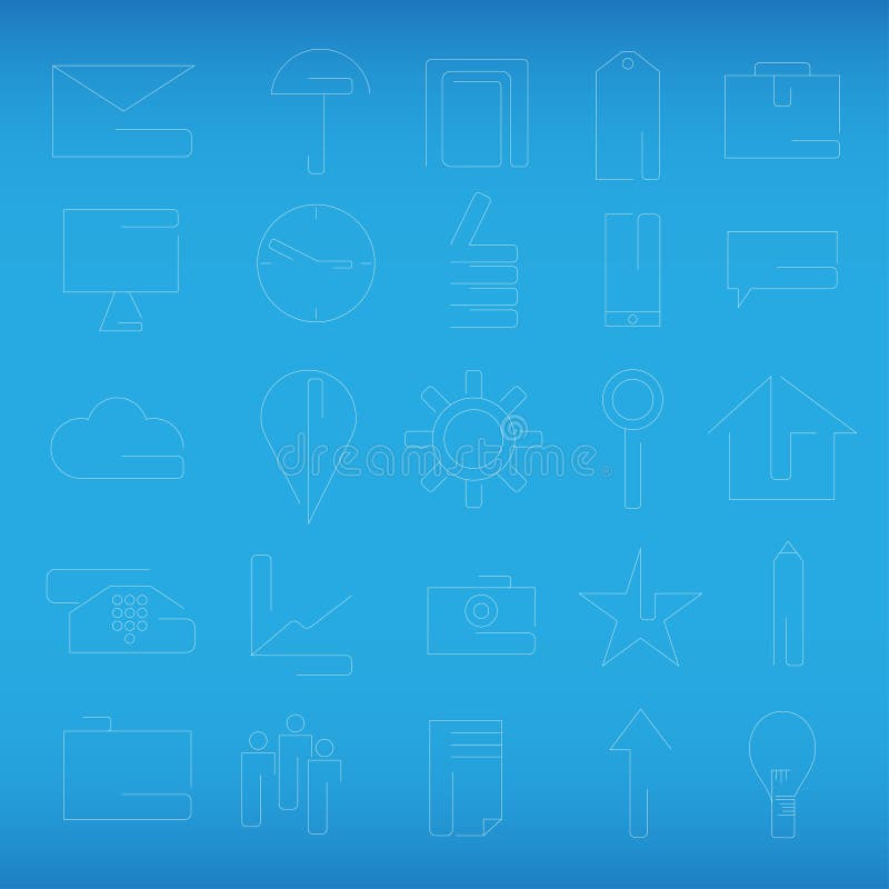 Ícones da Web do ofício ajustados para o negócio ilustração do vetor Ícones da Web do ofício ajustados para o negócio ilustração do vetor