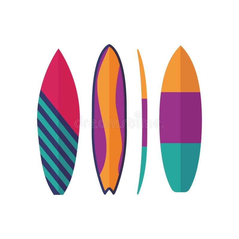 Ícones das placas surfando ilustração stock Ícones das placas surfando ilustração stock