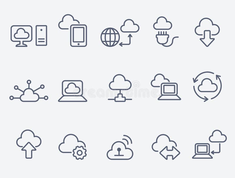 Set of 15 cloud computing icons. Set of 15 cloud computing icons