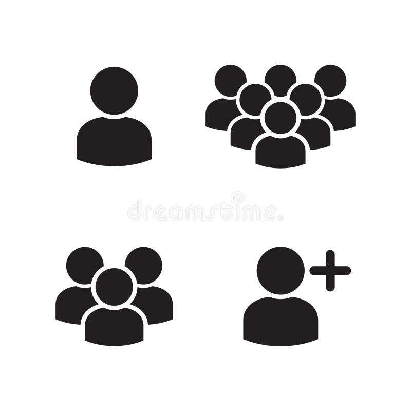 Ícones de grupo do perfil de usuário ajustados ilustração do vetor Ícones de grupo do perfil de usuário ajustados ilustração do vetor