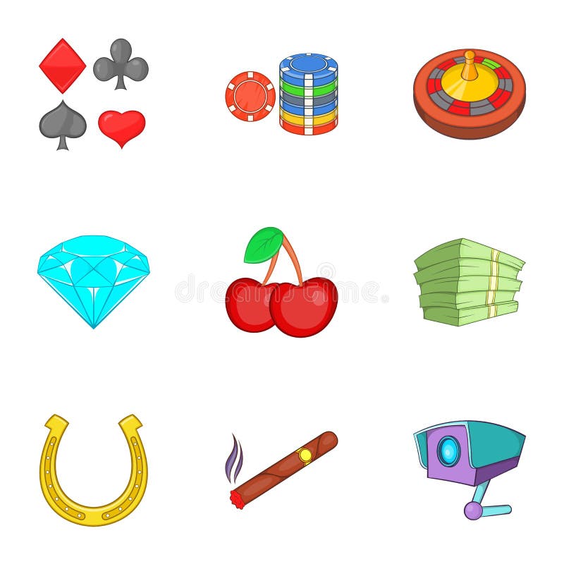 Download Ícones De Jogo Ajustados, Estilo Dos Desenhos Animados Ilustração do Vetor - Ilustração de sorte, projeto: 80100570