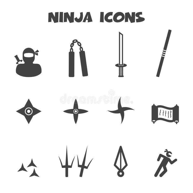 Ícones de Ninja ilustração do vetor Ícones de Ninja ilustração do vetor