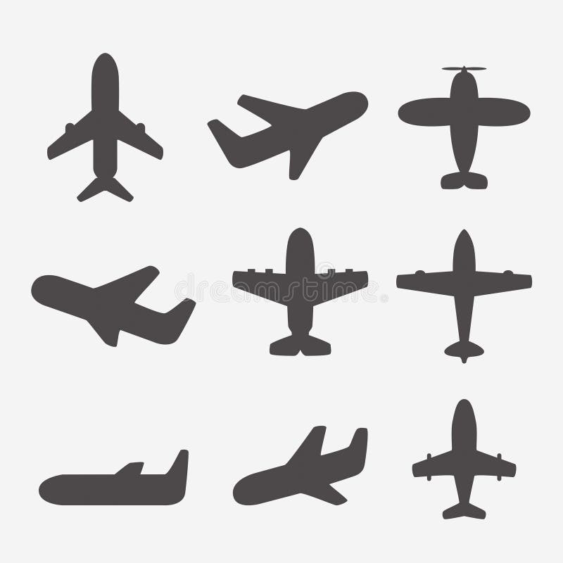 Ícones de avião ilustração do vetor
