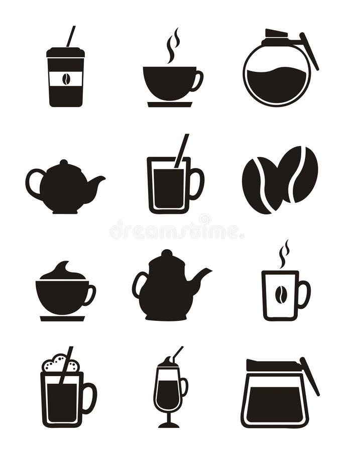 Ícones de café ilustração royalty free