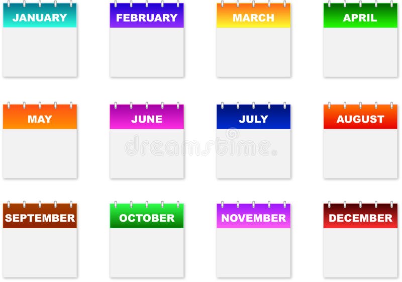 Ícones do calendário ilustração do vetor Ícones do calendário ilustração do vetor