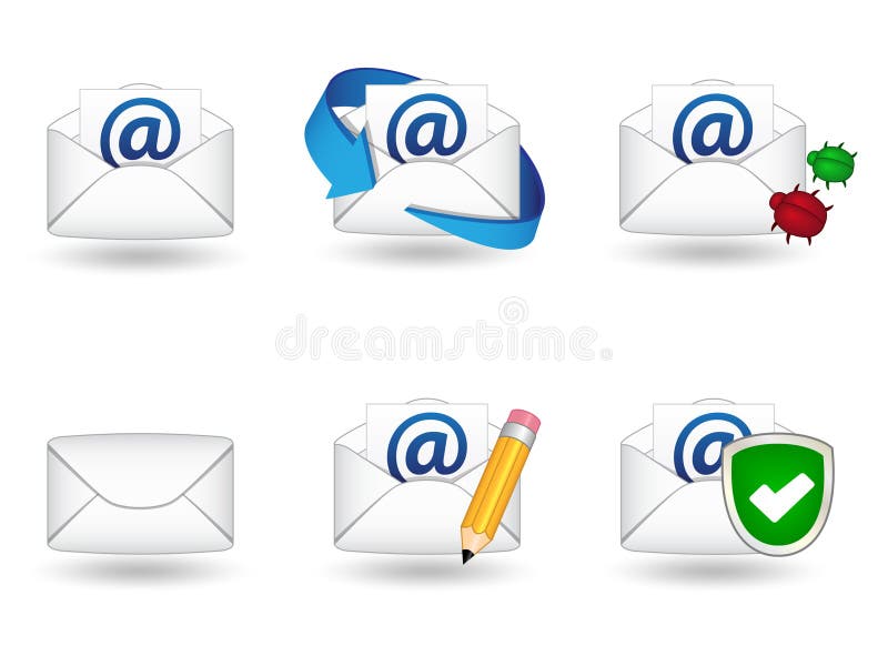 Ícones do correio ilustração royalty free Ícones do correio ilustração royalty free