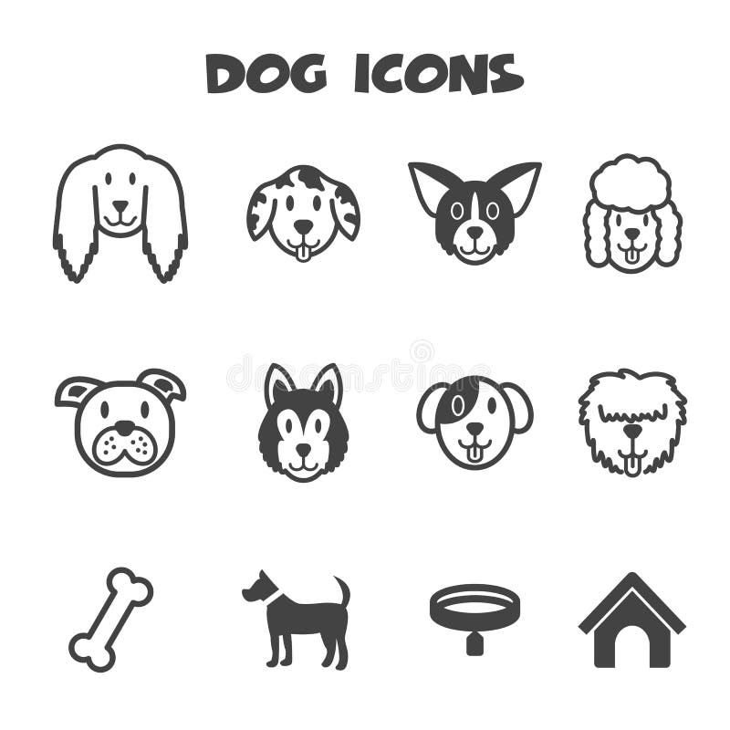 Ícones do cão ilustração stock Ícones do cão ilustração stock