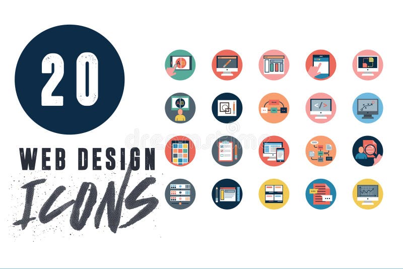 20 ícones do design web ajustados ilustração stock 20 ícones do design web ajustados ilustração stock