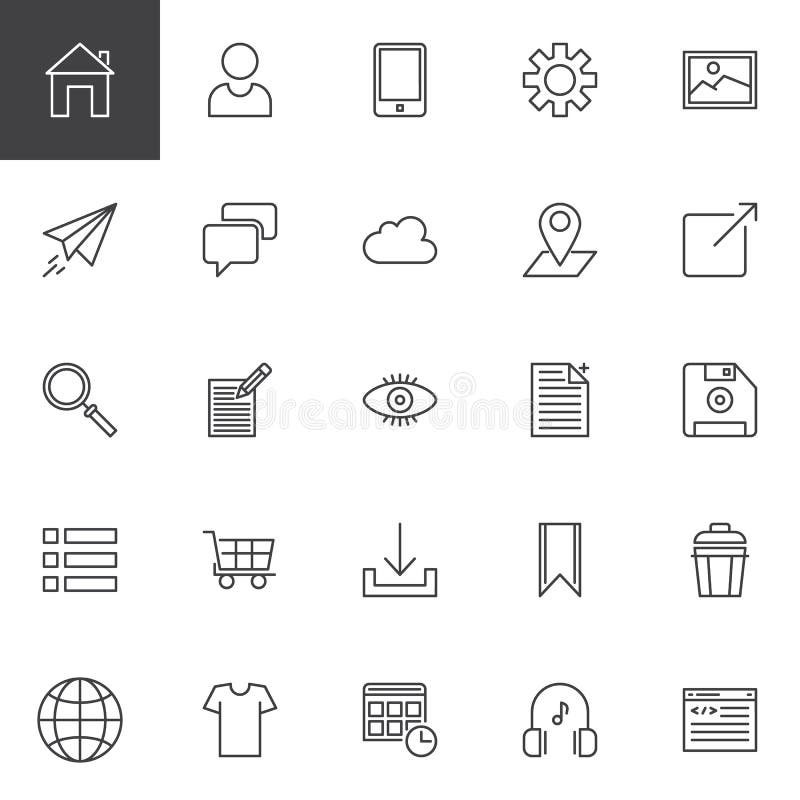 Ícones do esboço do desenvolvimento da Web ajustados ilustração do vetor Ícones do esboço do desenvolvimento da Web ajustados ilustração do vetor