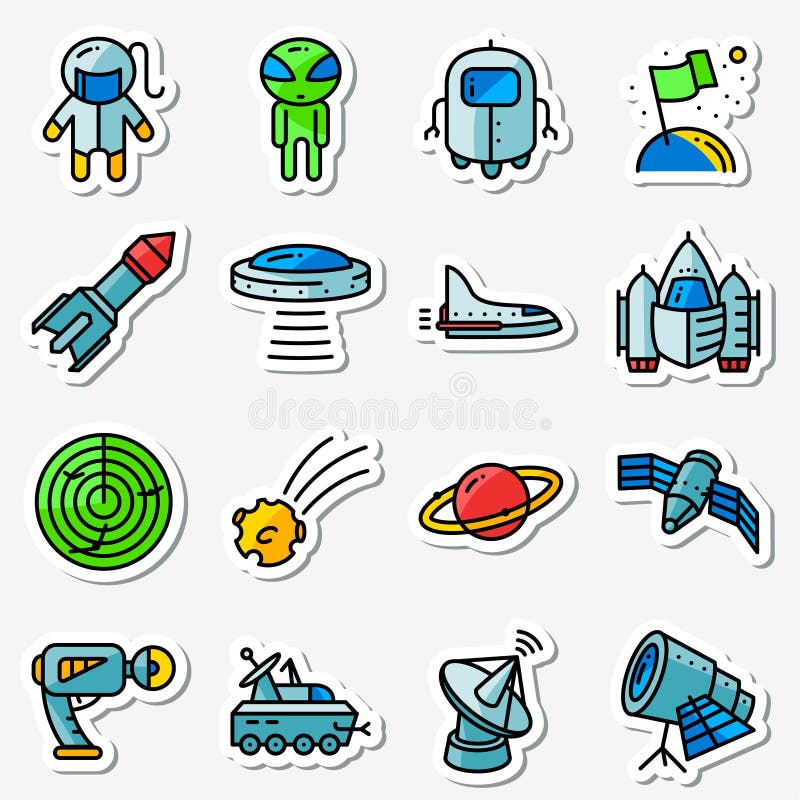Ícones do espaço de vetor ajustados Dilua simplesmente etiquetas com a tecnologia ilustração royalty free Ícones do espaço de vetor ajustados Dilua simplesmente etiquetas com a tecnologia ilustração royalty free