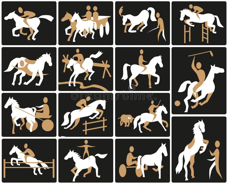 Ícones do esporte equestre ilustração do vetor Ícones do esporte equestre ilustração do vetor