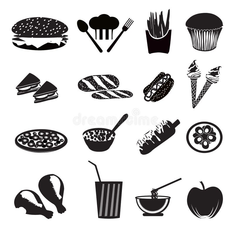 Ícones do fast food ilustração do vetor Ícones do fast food ilustração do vetor
