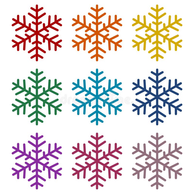 Ícones do floco de neve ajustados ilustração royalty free