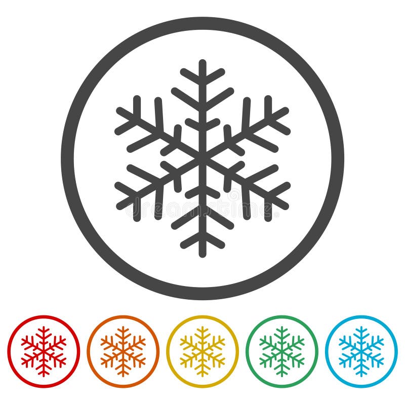 Ícones do floco de neve ajustados ilustração royalty free