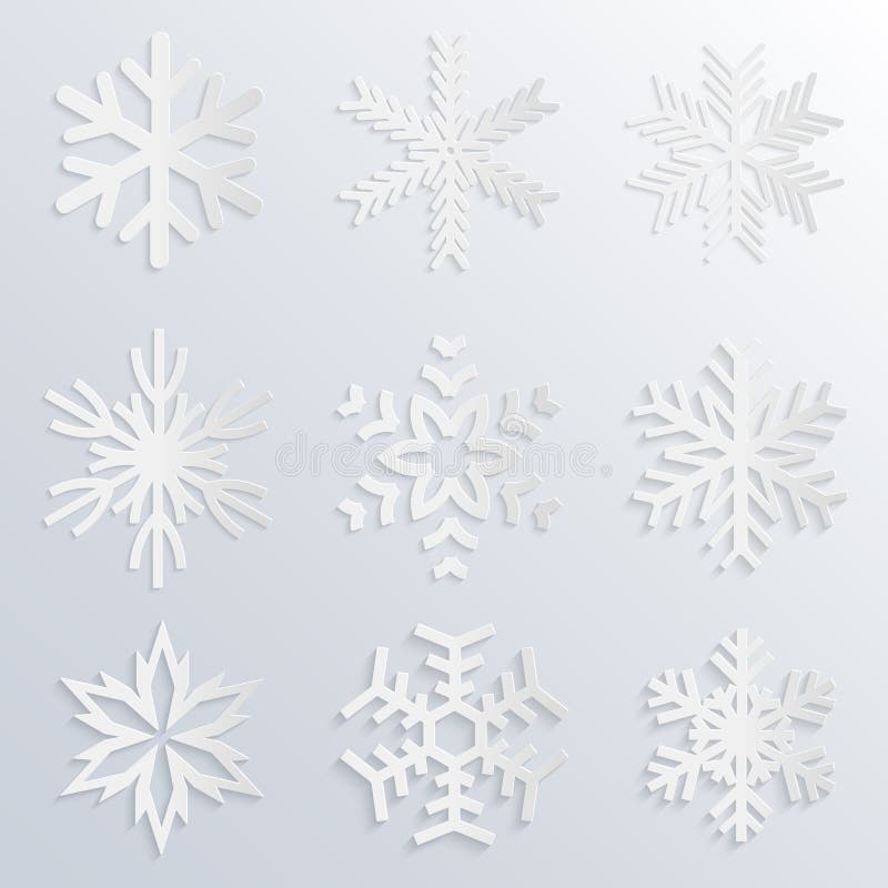 Ícones de flocos de neve vetoriais ilustração royalty free