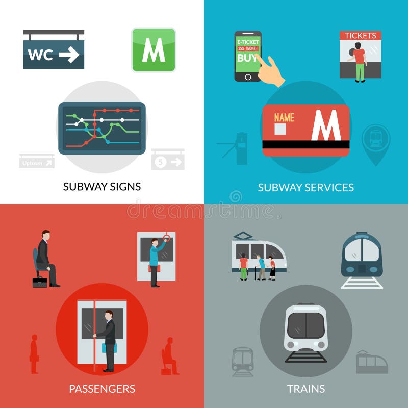 Ícones do metro ajustados ilustração do vetor Ícones do metro ajustados ilustração do vetor