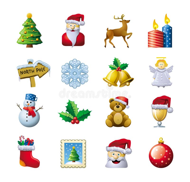 Ícones do Natal ilustração stock Ícones do Natal ilustração stock