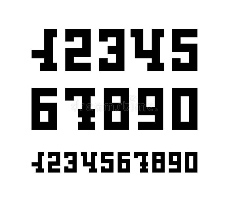 Ícones do número de fonte do Serif isolados no branco ilustração stock Ícones do número de fonte do Serif isolados no branco ilustração stock