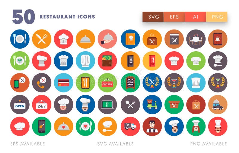 50 ícones do restaurante