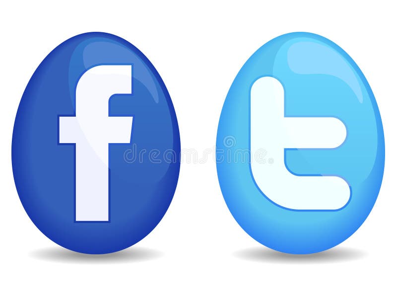 A pair of Easter egg shaped icons / buttons for Twitter and Facebook. A pair of Easter egg shaped icons / buttons for Twitter and Facebook.