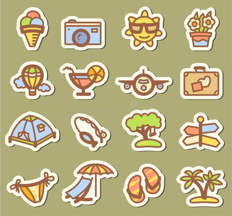 Ícones do verão ilustração do vetor Ícones do verão ilustração do vetor