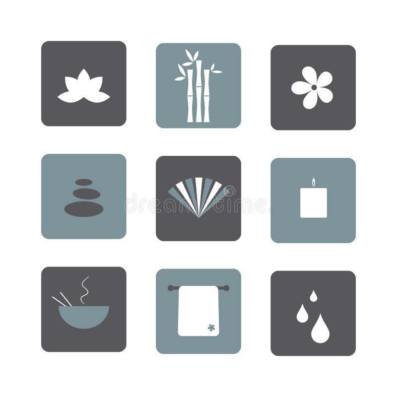 Ícones dos termas ilustração royalty free Ícones dos termas ilustração royalty free