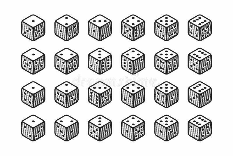 Ícones isométricos do grupo dos dados 3d ilustração royalty free Ícones isométricos do grupo dos dados 3d ilustração royalty free