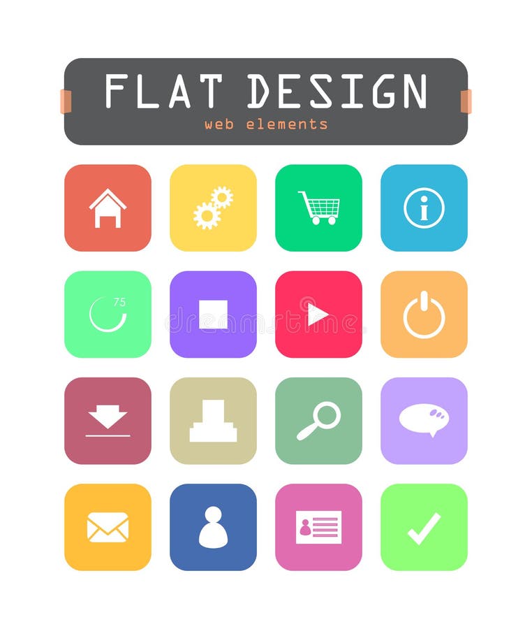 Ícones lisos do ui ilustração do vetor Ícones lisos do ui ilustração do vetor
