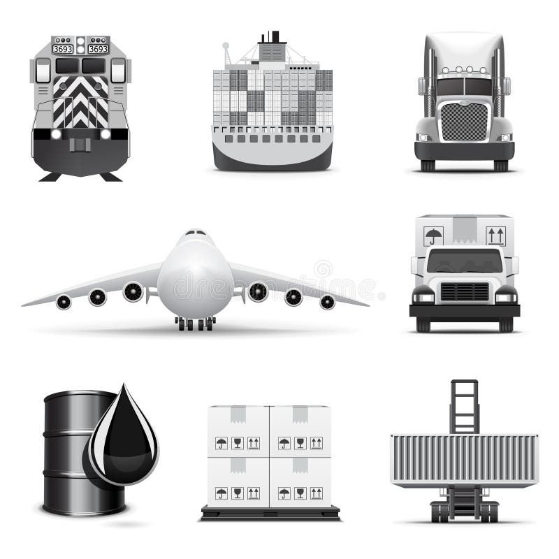 Transportation and logistic icons | B&W series. Transportation and logistic icons | B&W series
