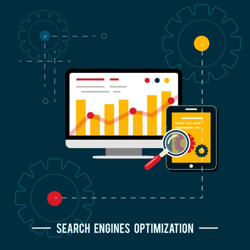 Ícones para web design, SEO, redes sociais ilustração do vetor