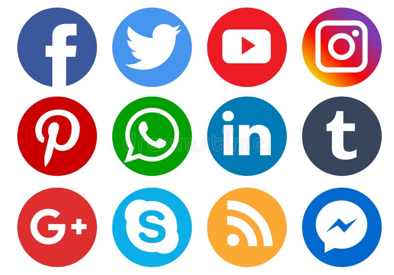 Ícones de redes sociais ilustração royalty free
