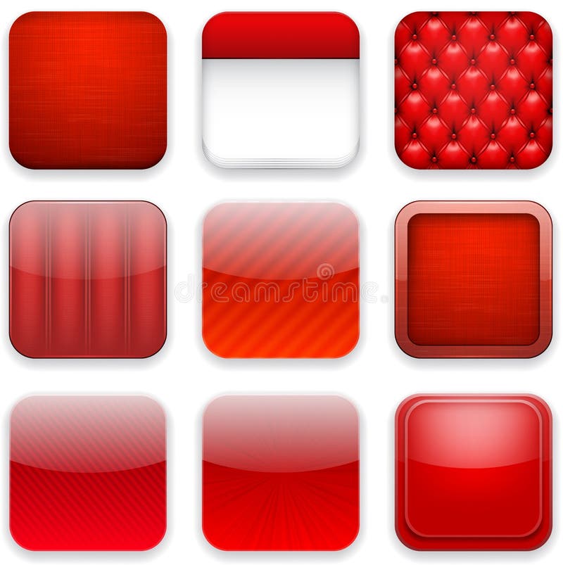 Ícones vermelhos do app. ilustração stock Ícones vermelhos do app. ilustração stock