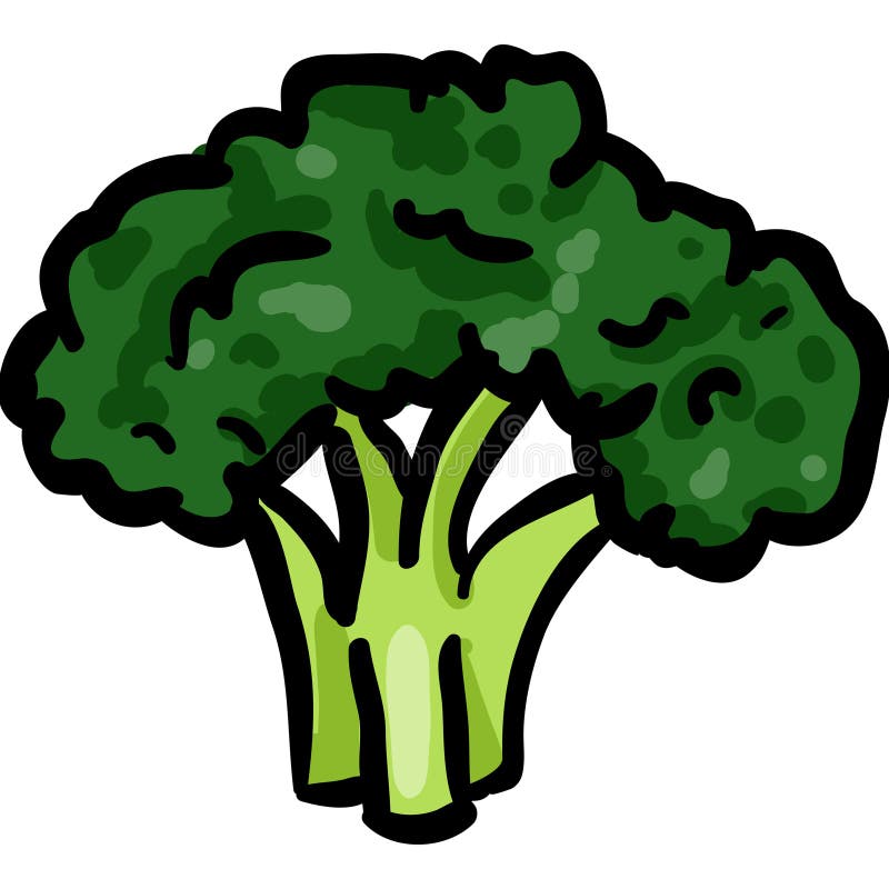 ícono de doodle dibujado a mano en brócoli stock de ilustración