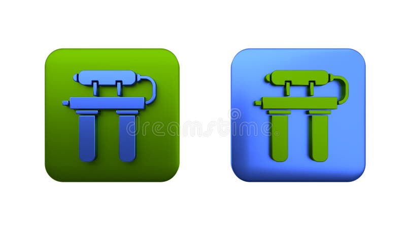 ícono de filtro de agua colorido aislado en fondo blanco. sistema de filtración de agua. sistema de osmosis inversa. cuadrado ilustración del vector