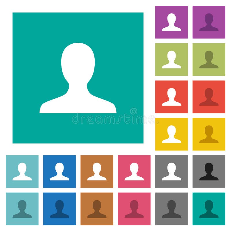 íconos multicolor de avatar cuadrado de usuario en blanco ilustración del vector