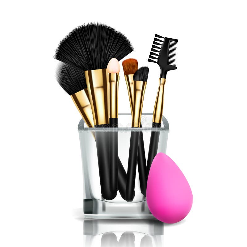 Διάνυσμα κατόχων βουρτσών Makeup Φλυτζάνι γυαλιού Θηλυκή εφαρμογή Συλλογή εξοπλισμού όμορφη χροιά accidence απεικόνιση αποθεμάτων Διάνυσμα κατόχων βουρτσών Makeup Φλυτζάνι γυαλιού Θηλυκή εφαρμογή Συλλογή εξοπλισμού όμορφη χροιά accidence απεικόνιση αποθεμάτων
