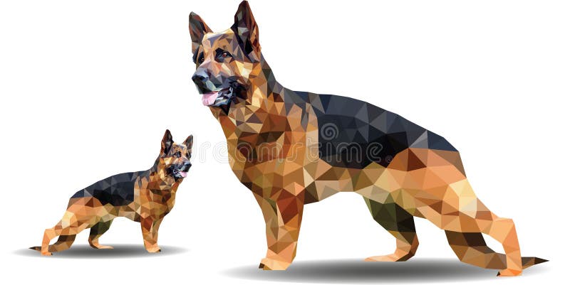 Διανυσματική polygonal απεικόνιση του ζώου Γεωμετρικός γερμανικός ποιμένας περιλήψεων ύφους Origami απεικόνιση αποθεμάτων Διανυσματική polygonal απεικόνιση του ζώου Γεωμετρικός γερμανικός ποιμένας περιλήψεων ύφους Origami απεικόνιση αποθεμάτων