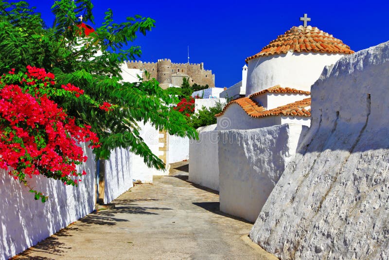 Île de Greece.Patmos. photographie stock libre de droits Île de Greece.Patmos. photographie stock libre de droits